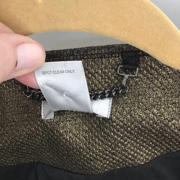 Cache Women’s Gold Metallic Blazer Jacket Career Special Occasion Size 10 - Picture 9 of 9